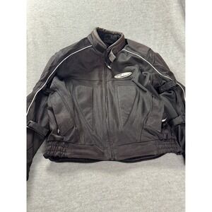 Nitro Racing Mens Black Mesh Motorcycle Jacket CE Protectors Size L